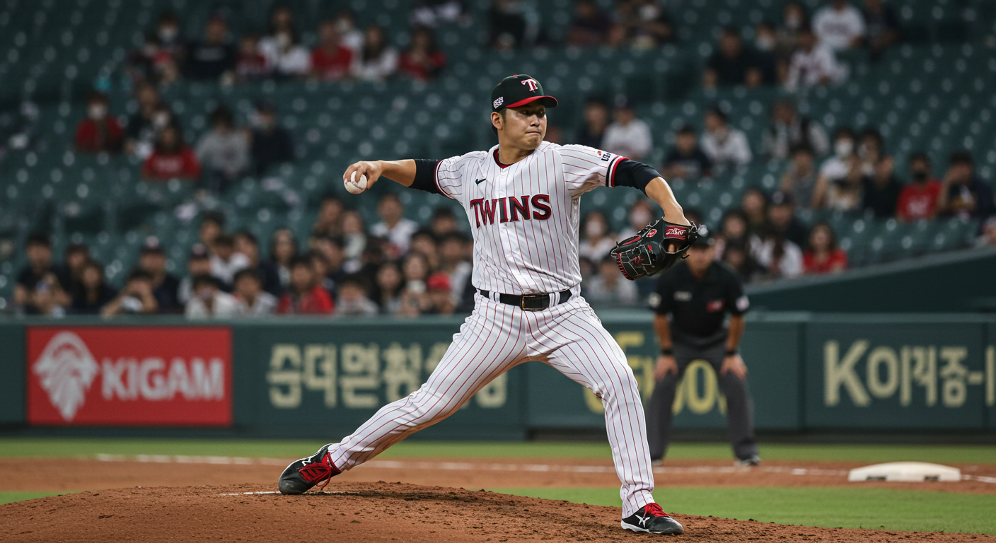 LG트윈스 좌완투수를 표현한 가상 이미지