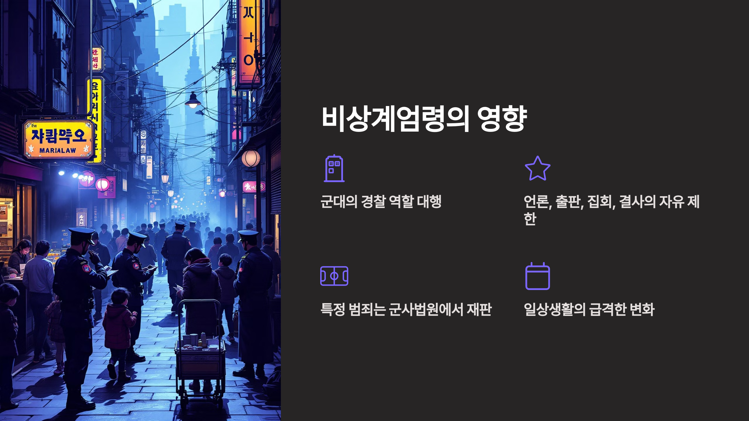 비상계엄령의 영향