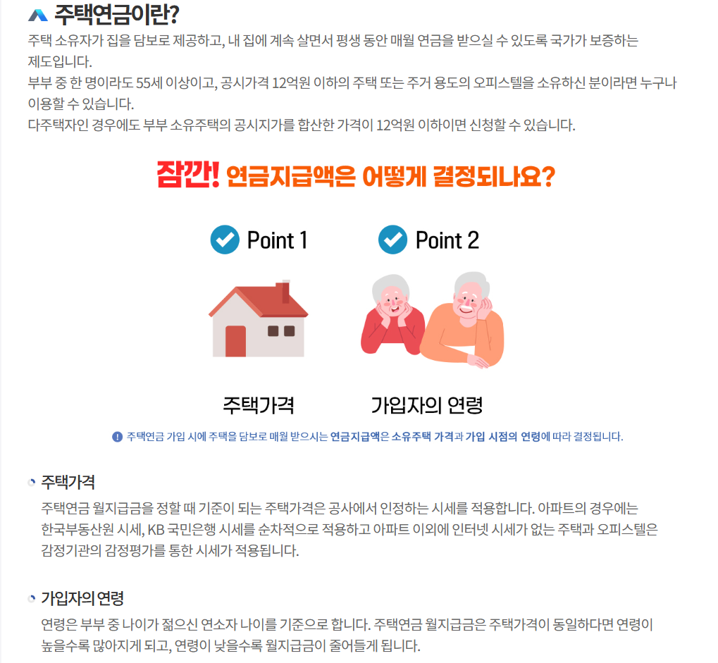 주택연금 가입조건 및 수령액 조회하기