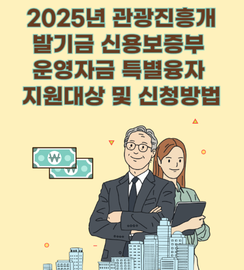2025년 관광진흥개발기금 신용보증부 운영자금 특별융자 지원대상 및 신청방법 관련 사진
