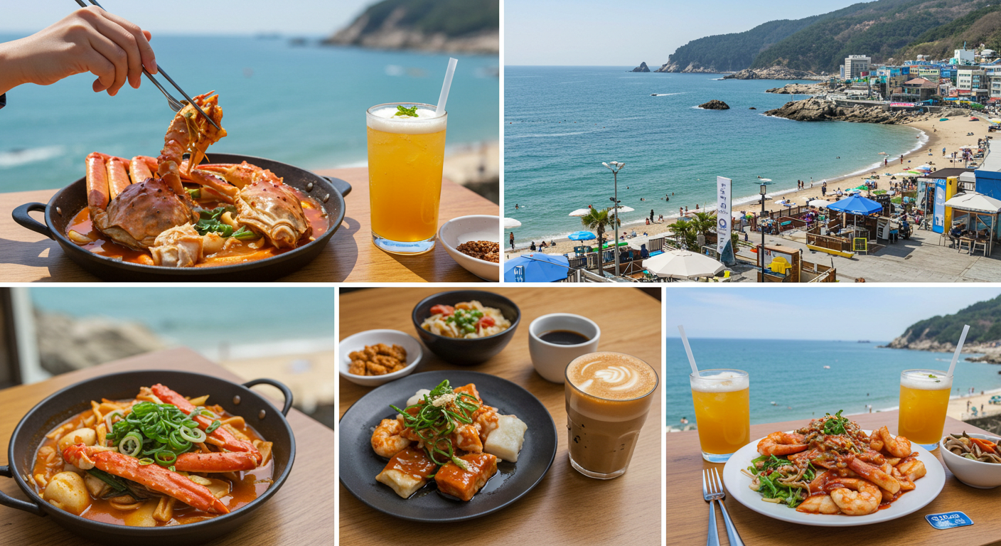 강원도 해변 근처 맛집의 해물 칼국수, 브런치, 아바이순대