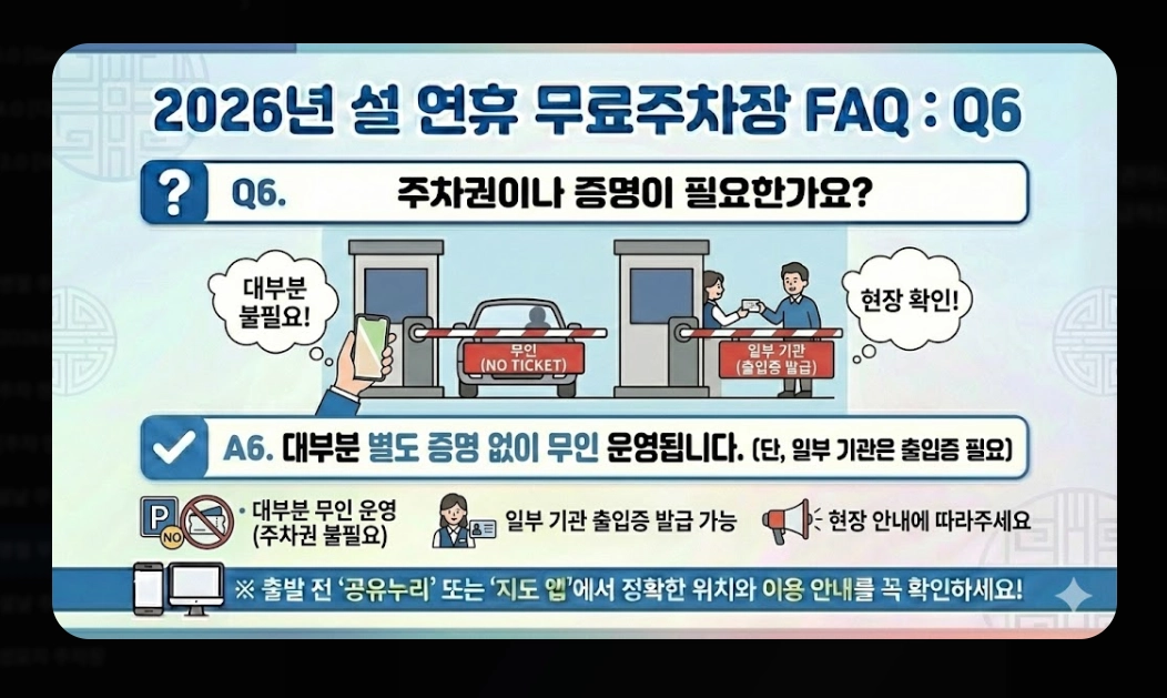 명절 무료주차장 확인(2026년, 설 연휴, 개방 현황)(+ 조회 방법)