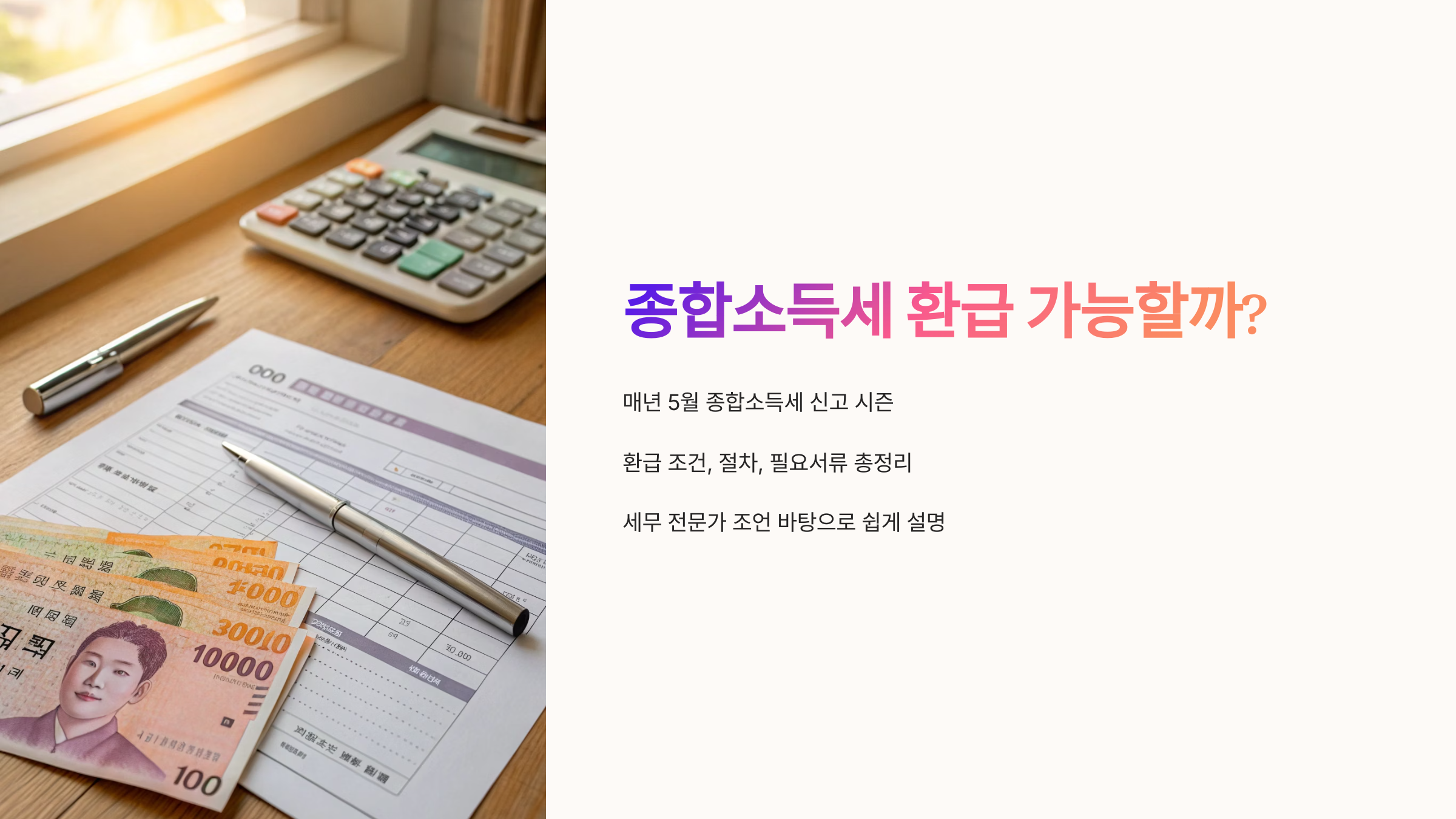 종합소득세 환급 가능할까?