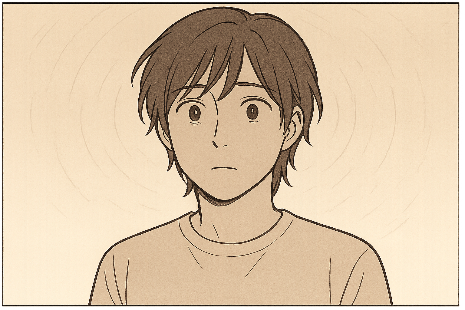 웹툰 느낌의 무언가 생각하는 남자 일러스트