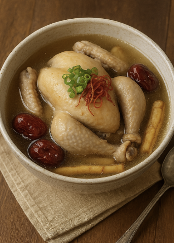 한방 재료로 끓이는 삼계탕 관련 사진