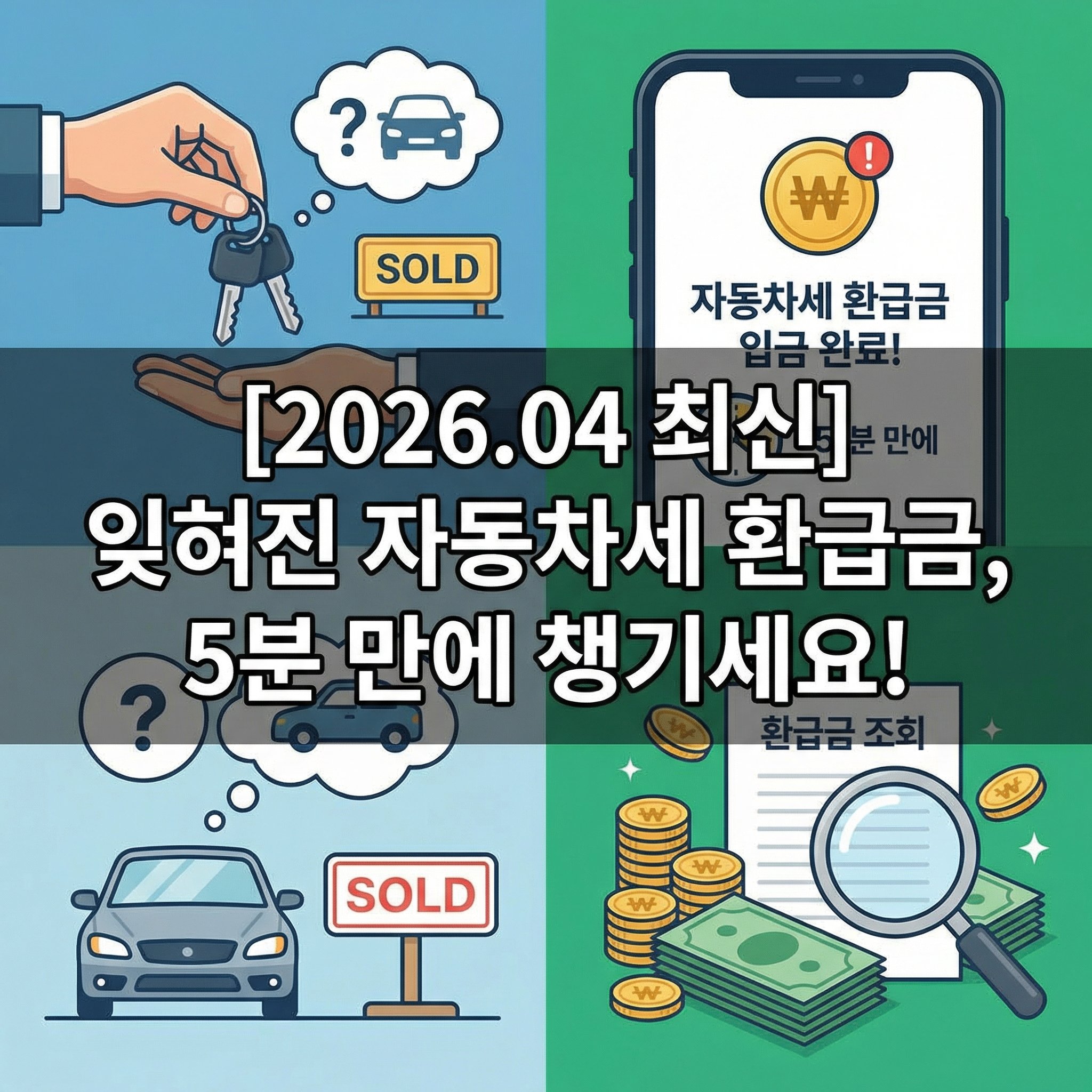 2026년 중고차 매매 폐차 후 자동차세 연납 환급금 위택스 서울택스 조회 신청 방법 일할 계산 완벽 가이드 썸네일