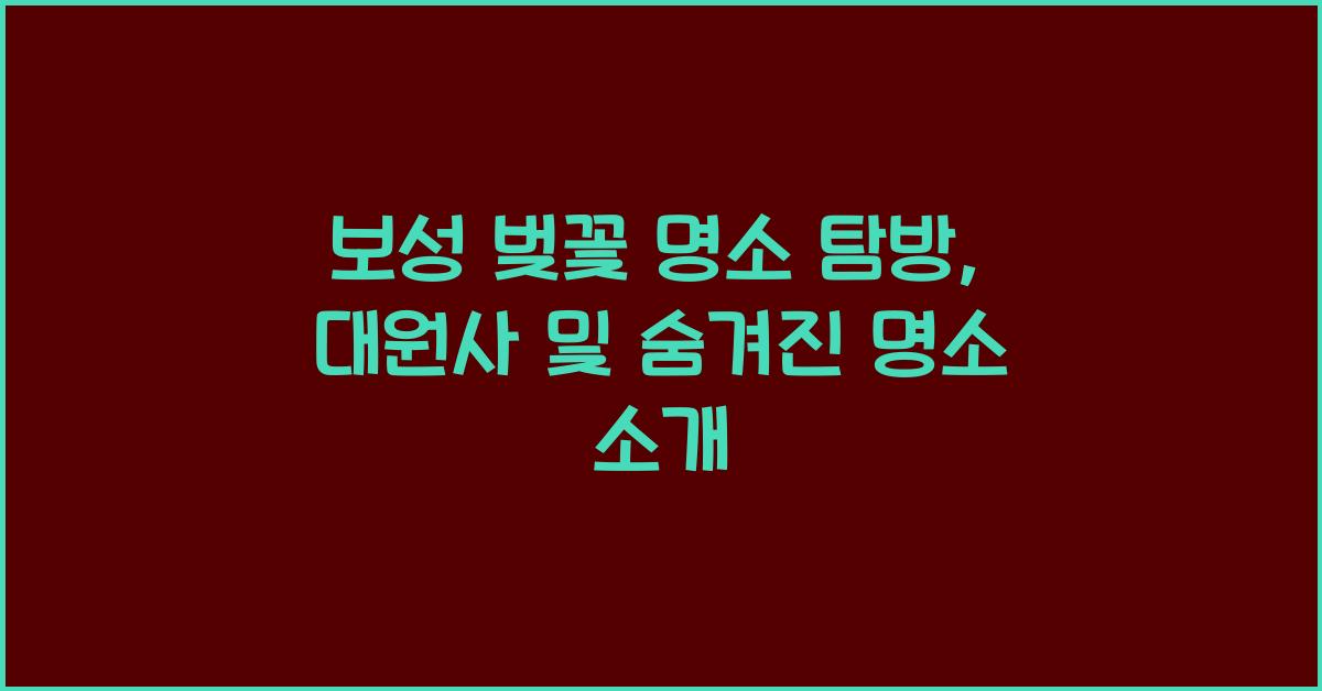 보성 벚꽃 명소
