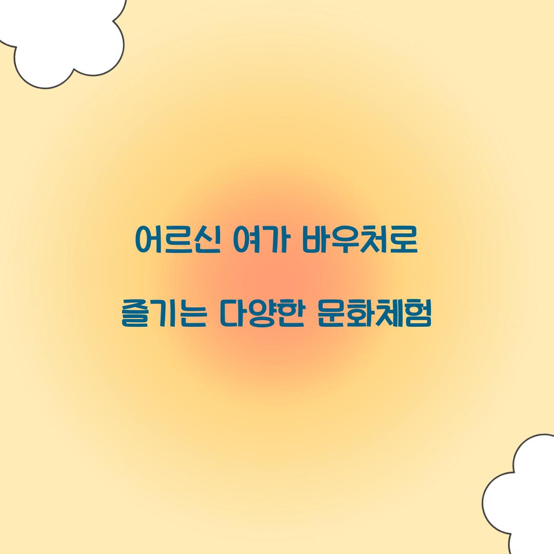 어르신 여가 바우처