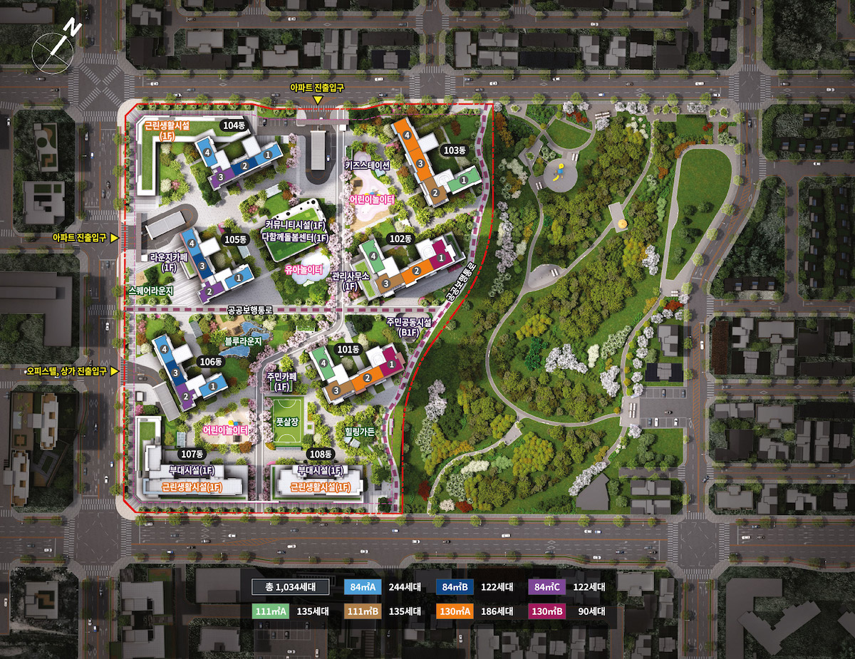 신영지웰 푸르지오 테크노폴리스 센트럴 배치 조감도