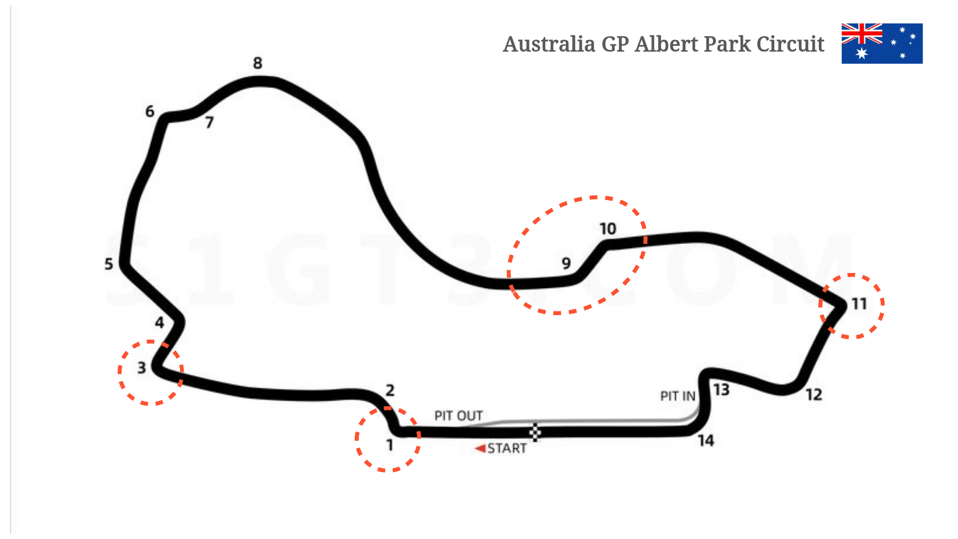 호주 그랑프리 서킷 도면