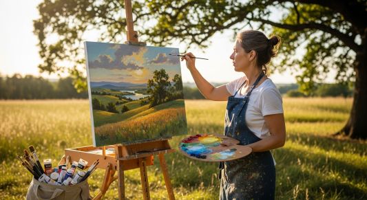 그림 그리는 모습