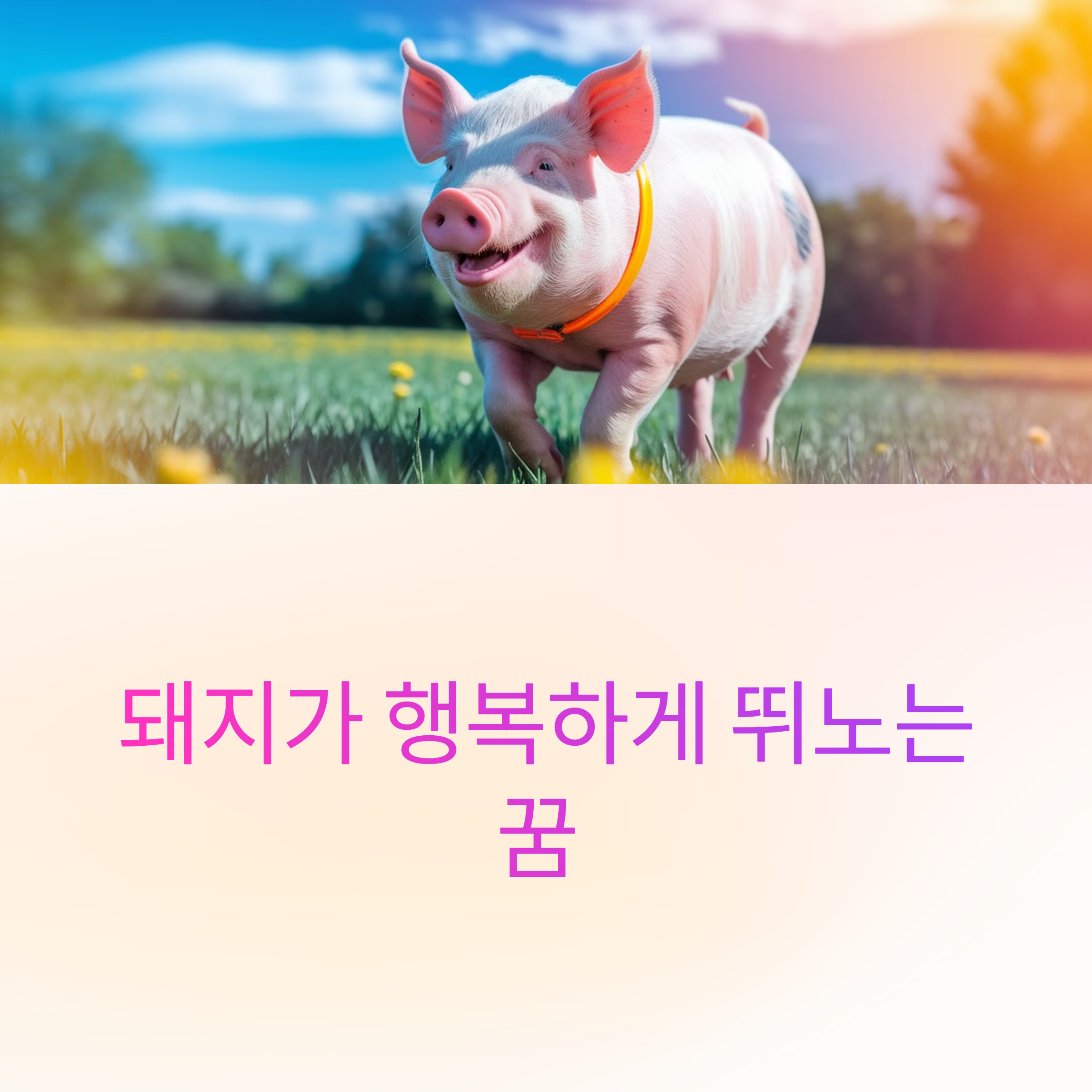 돼지가 행복하게 뛰노는 꿈
