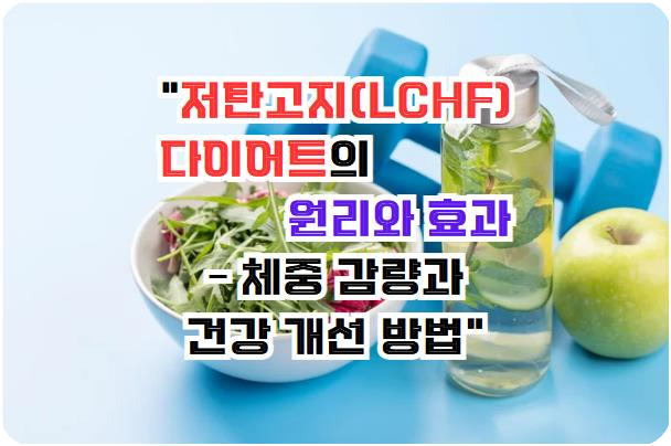 저탄고지(LCHF) 다이어트의 원리와 효과 – 체중 감량과 건강 개선 방법