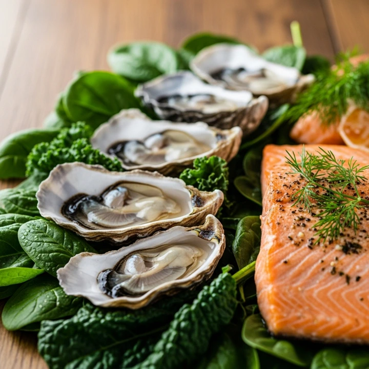 면역력 강화에 필수적인 비타민D와 아연이 풍부한 음식들입니다