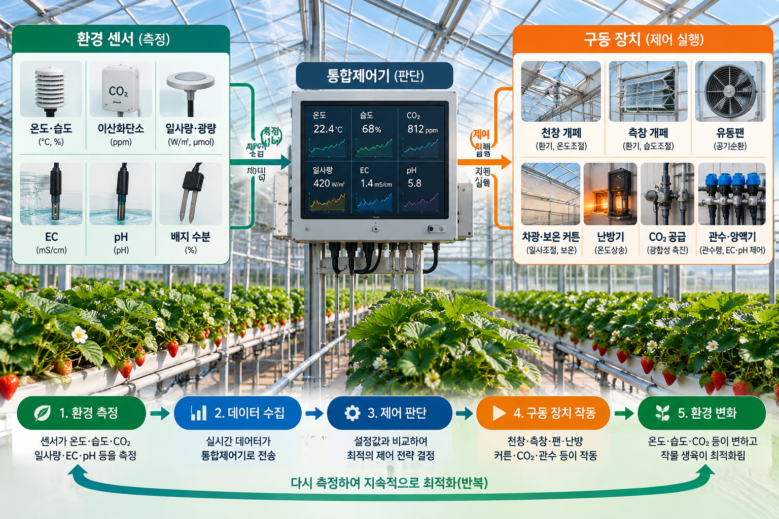스마트팜이란 무엇인가? 시설원예 스마트팜의 구조와 센서&middot;환경제어&middot;자동화 원리