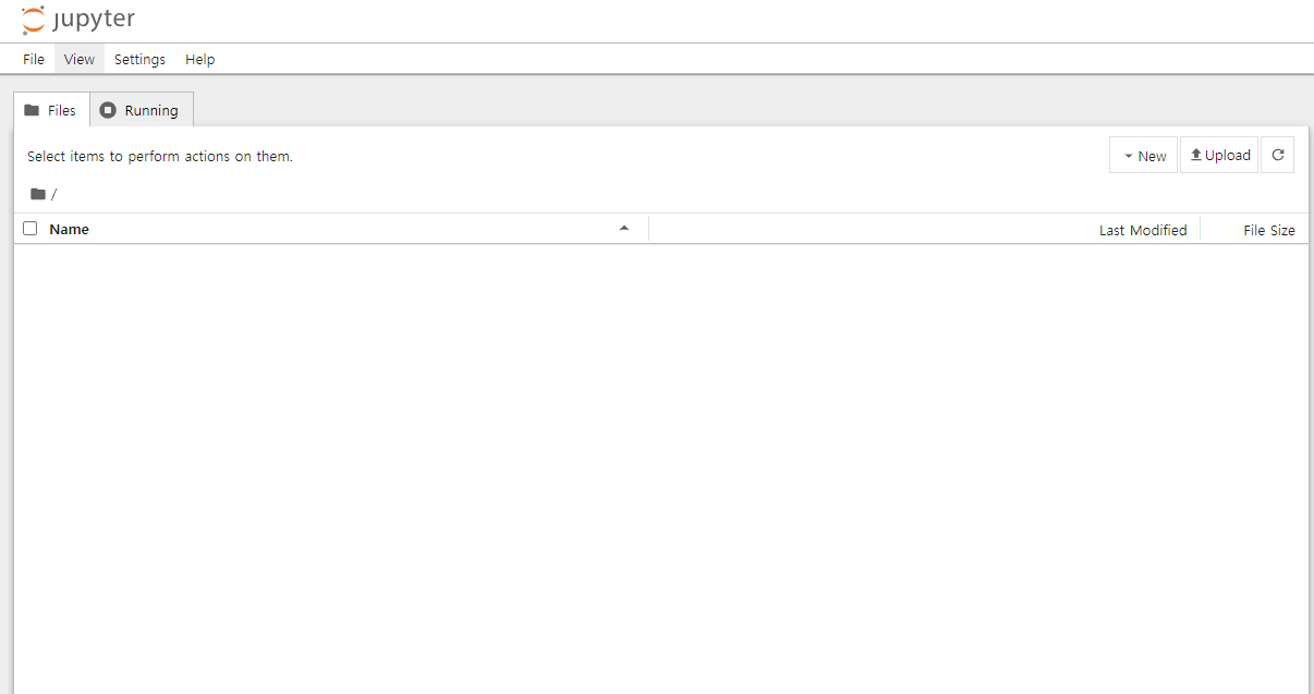 Jupyter Notebook 브라우저 화면