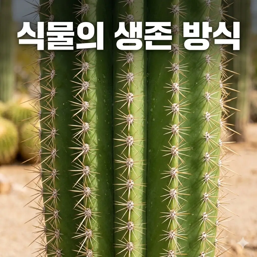 잎을 줄이고 줄기를 키운 식물의 생존 방식