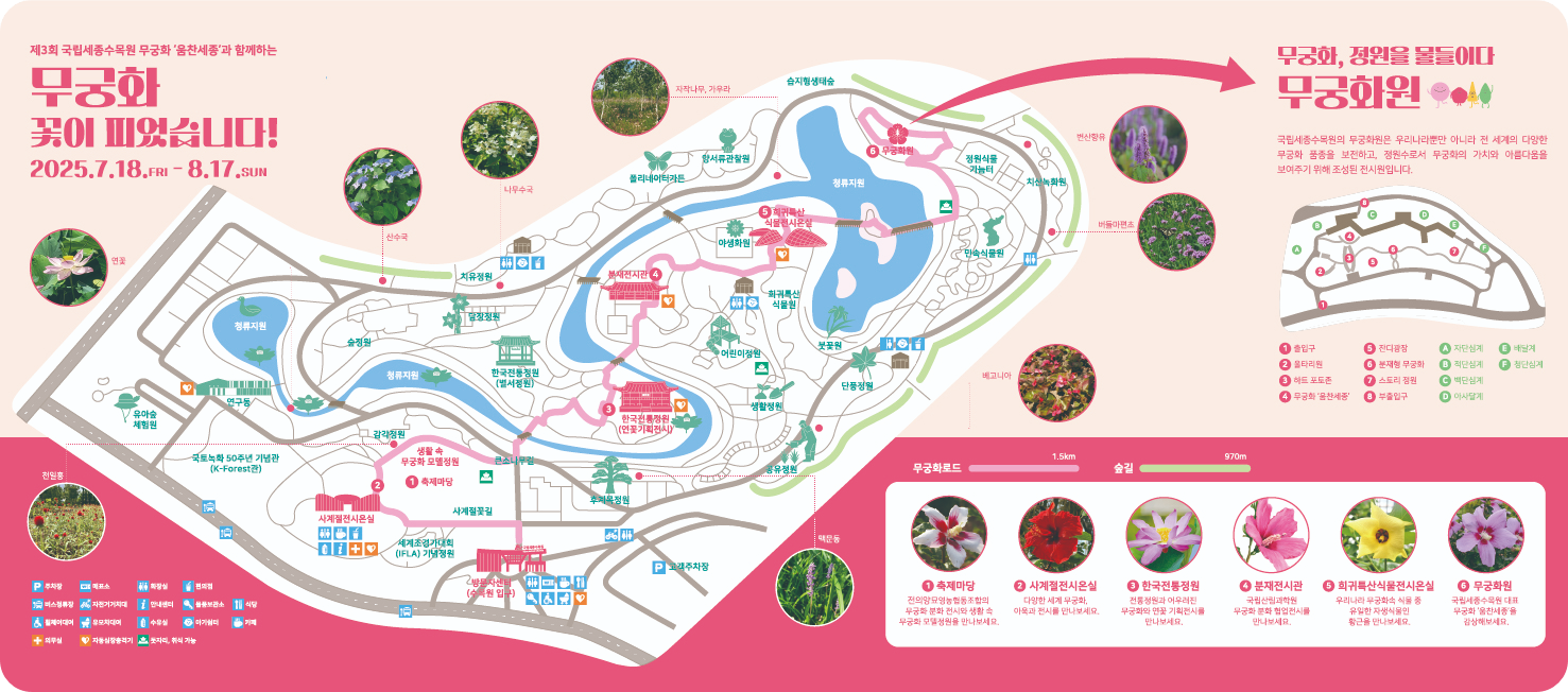 나라꽃 무궁화 대축제 무궁화 로드 미션 이미지
출처: 국립세종수목원