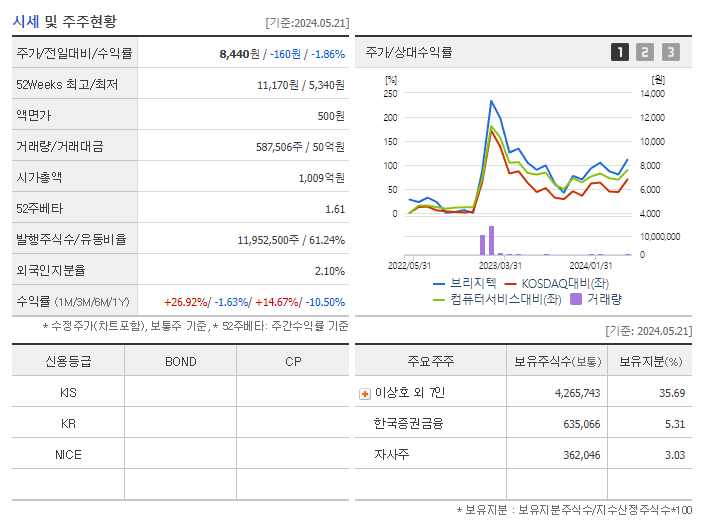 브리지텍_기업개요