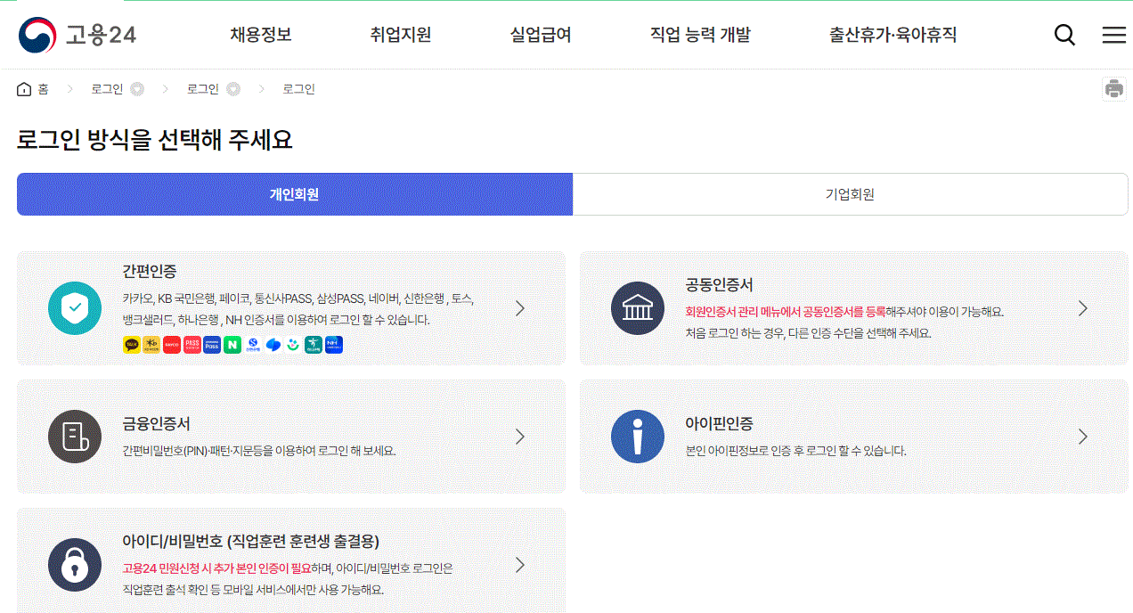 국민취업지원제도 자격조건(I유형, II유형),지원내용