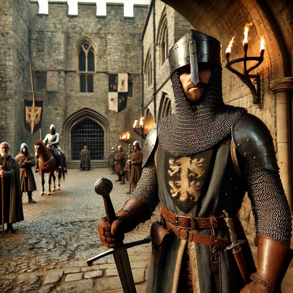 중세 유럽 성채 수비병(Castle Guards)이 성문의 경비를 서고 있는 모습