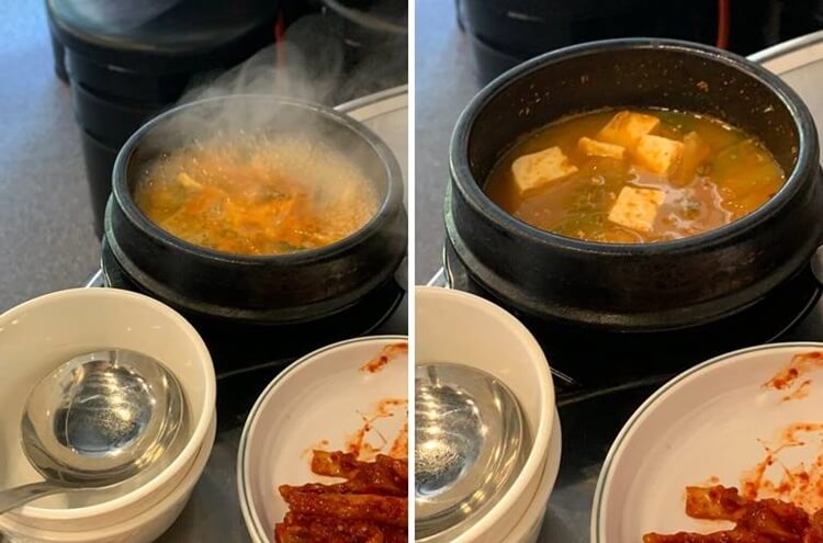 두부와 야채가 푸짐한 찌개