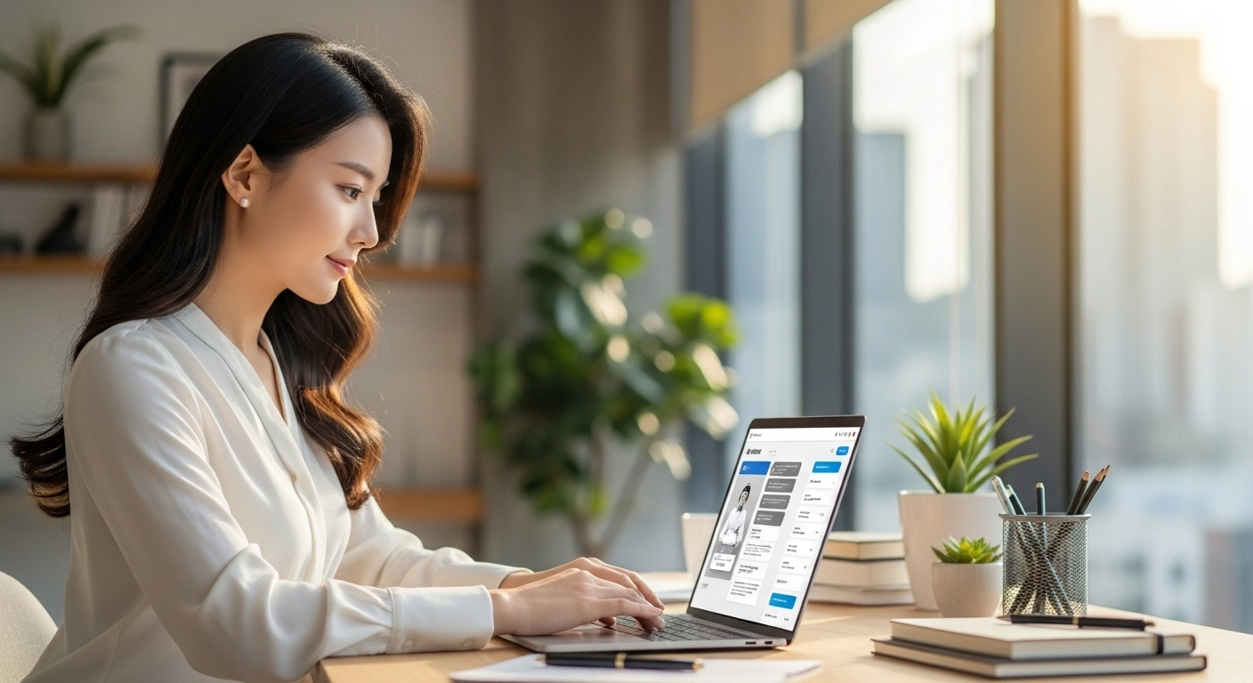 AI 챗봇과 함께 업무를 정리하는 이미지