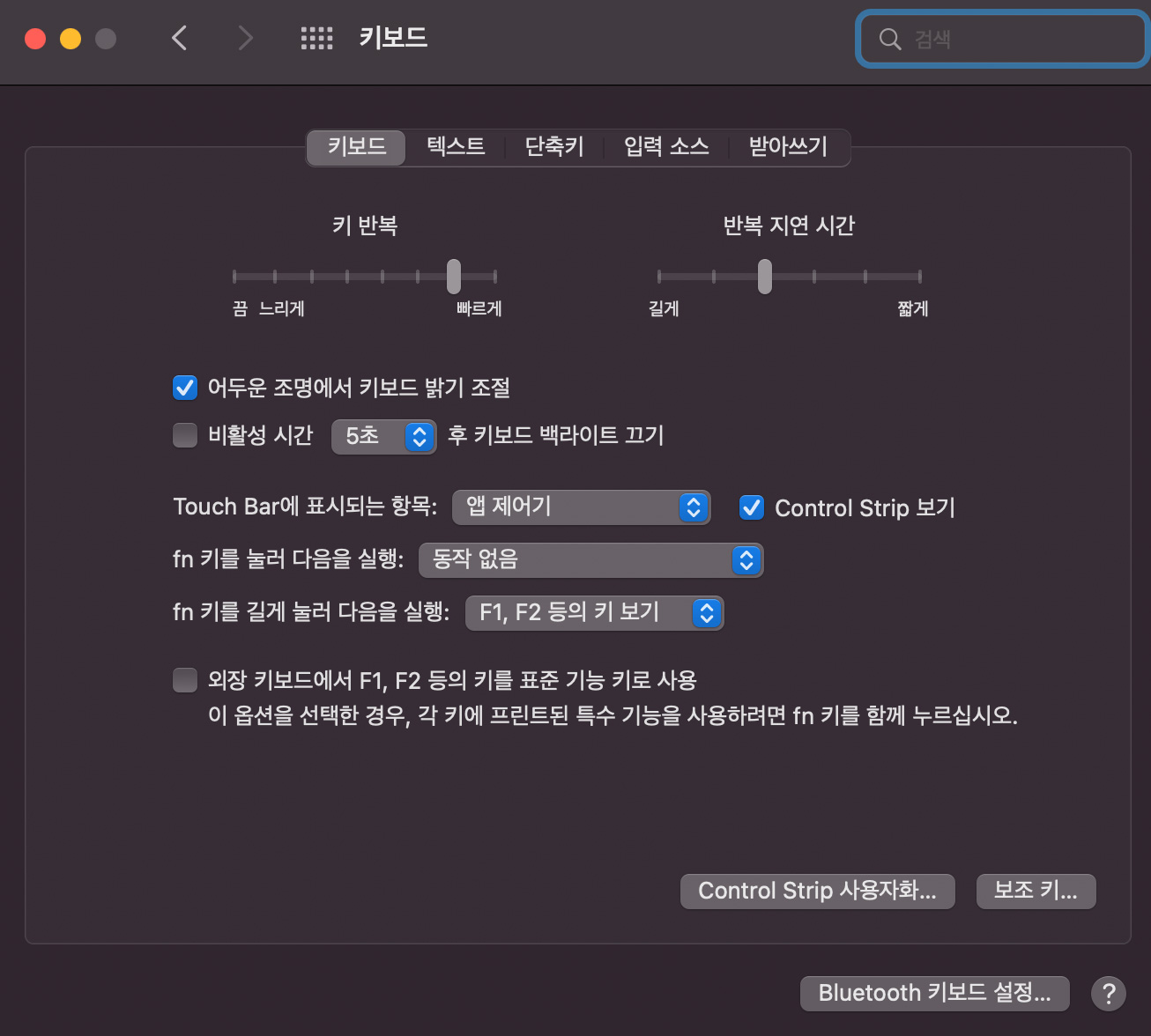맥os-키보드환경설정