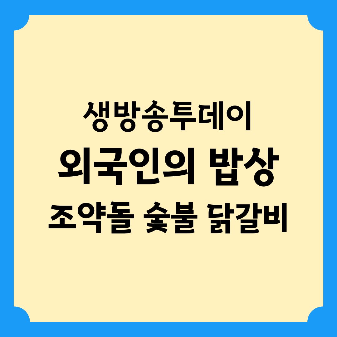 생방송투데이 외국인의 밥상 독일 미녀 에밀리가 반한 숯불 닭갈비 한 상