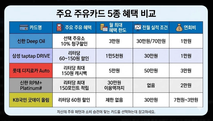 주유비 지원 카드 추천