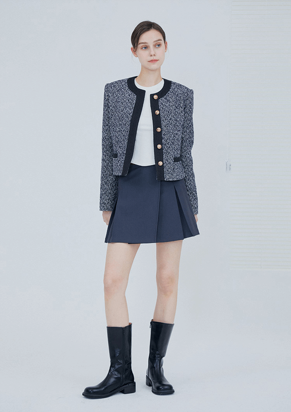 웨딩 임파서블 배윤경 핀블랙 트위드자켓