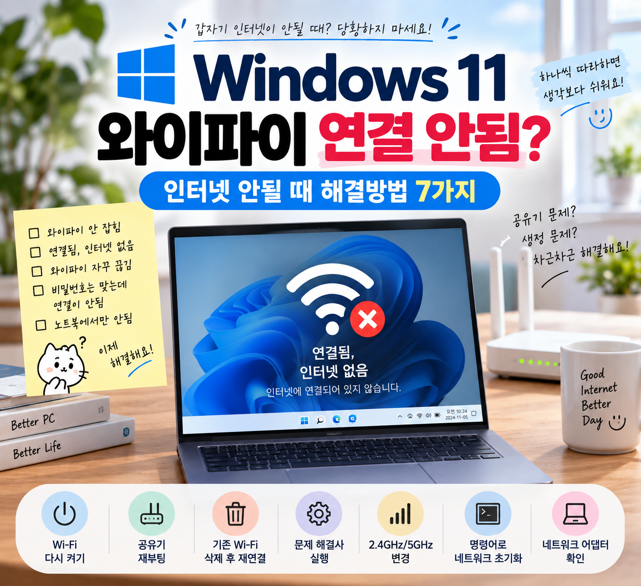 Window 와이피이 연결 안될 때
