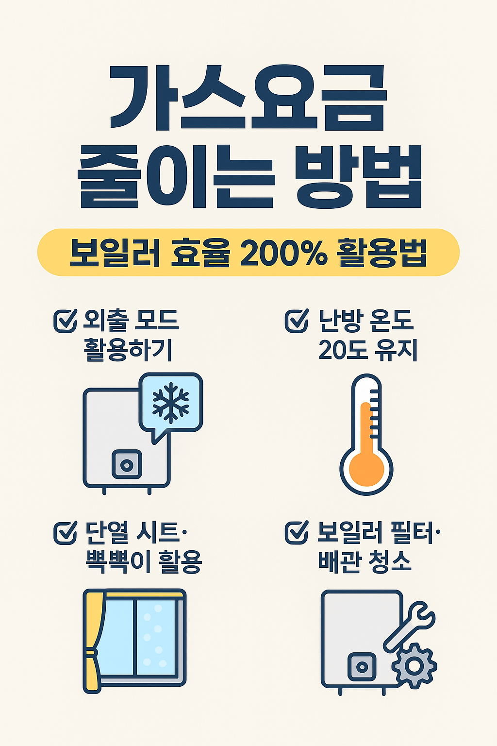 가스요금 줄이는 방법｜보일러 효율 200% 활용법