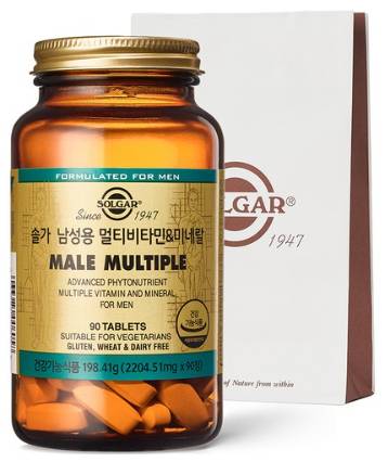 솔가 남성용 멀티비타민&미네랄 + 쇼핑백, 1개, 90정