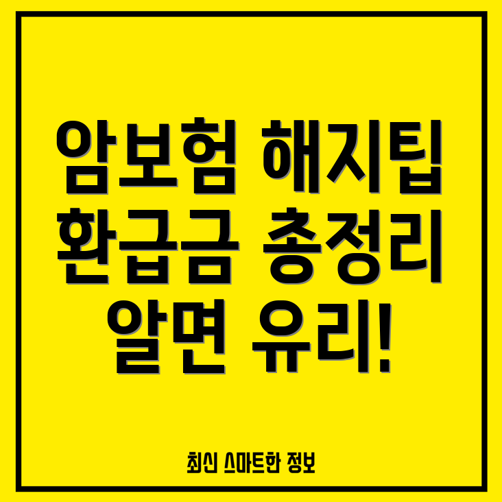 암보험 해지 환급금