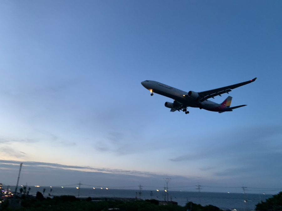 제주국제공항 착륙모습