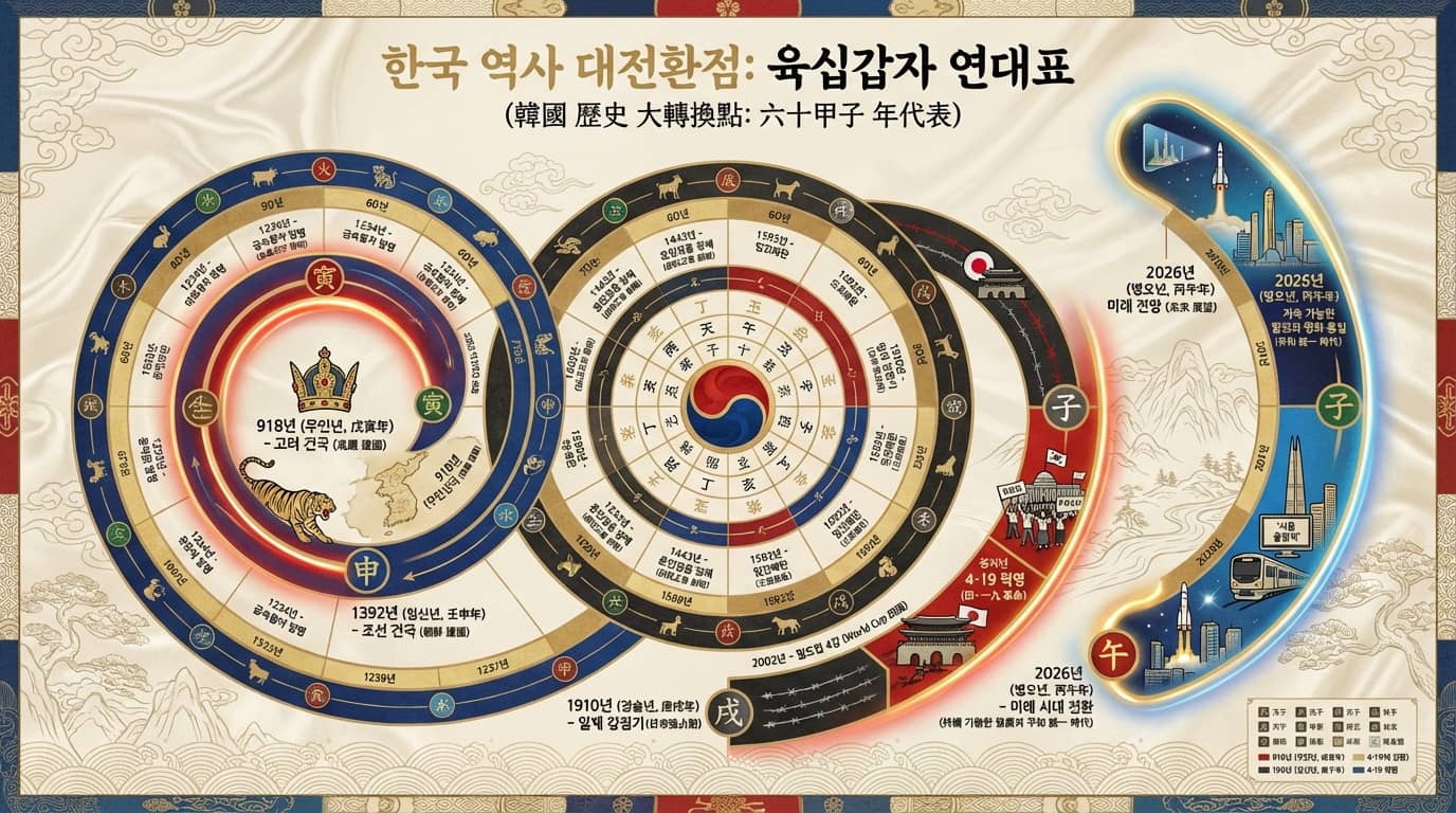 한국 역사 1000년 주요 전환점- 육십갑자 60년 사이클