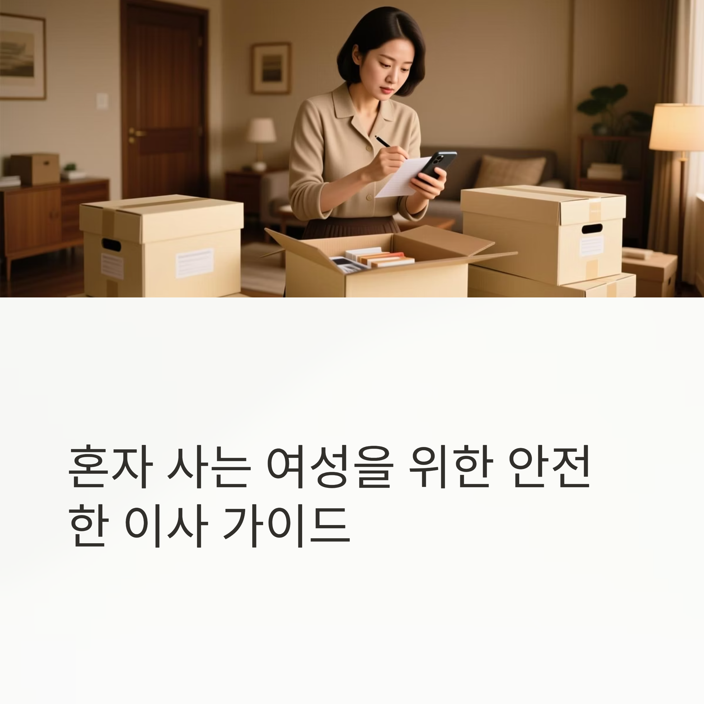 혼자 사는 여성 이사 가이드