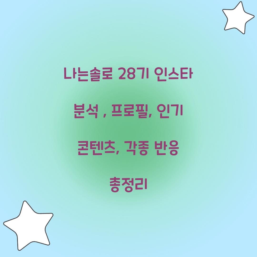 나는솔로 28기 인스타