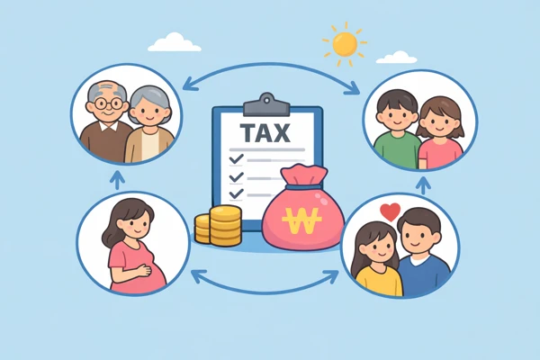 가족별 세금 공제 개념도