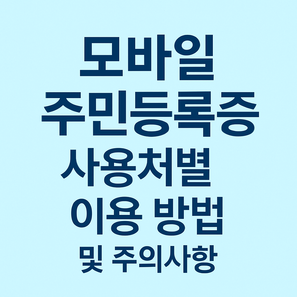 모바일 주민등록증을 사용할 수 있는 장소별 이용 방법과 주의사항 안내