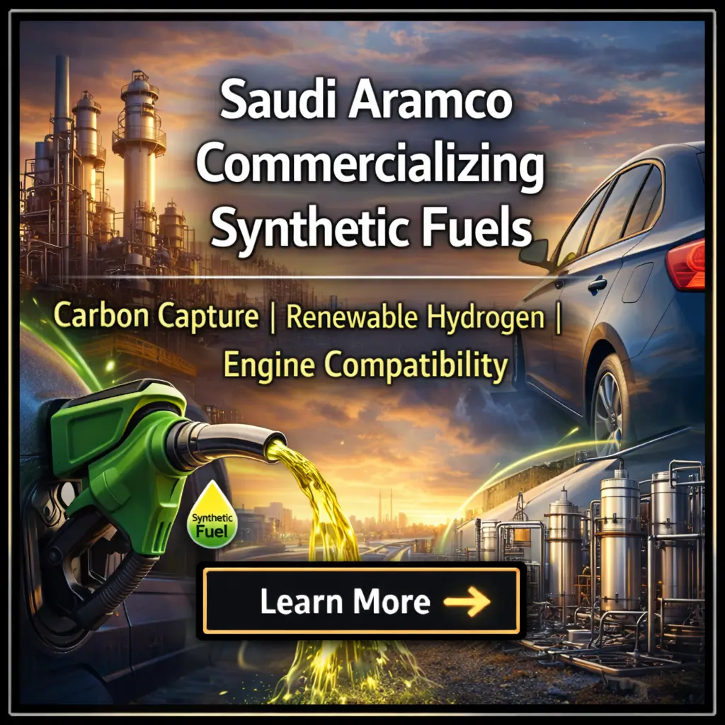 사우디아람코 합성 연료 상용화: 탄소 포집, 재생 수소, 내연기관 호환