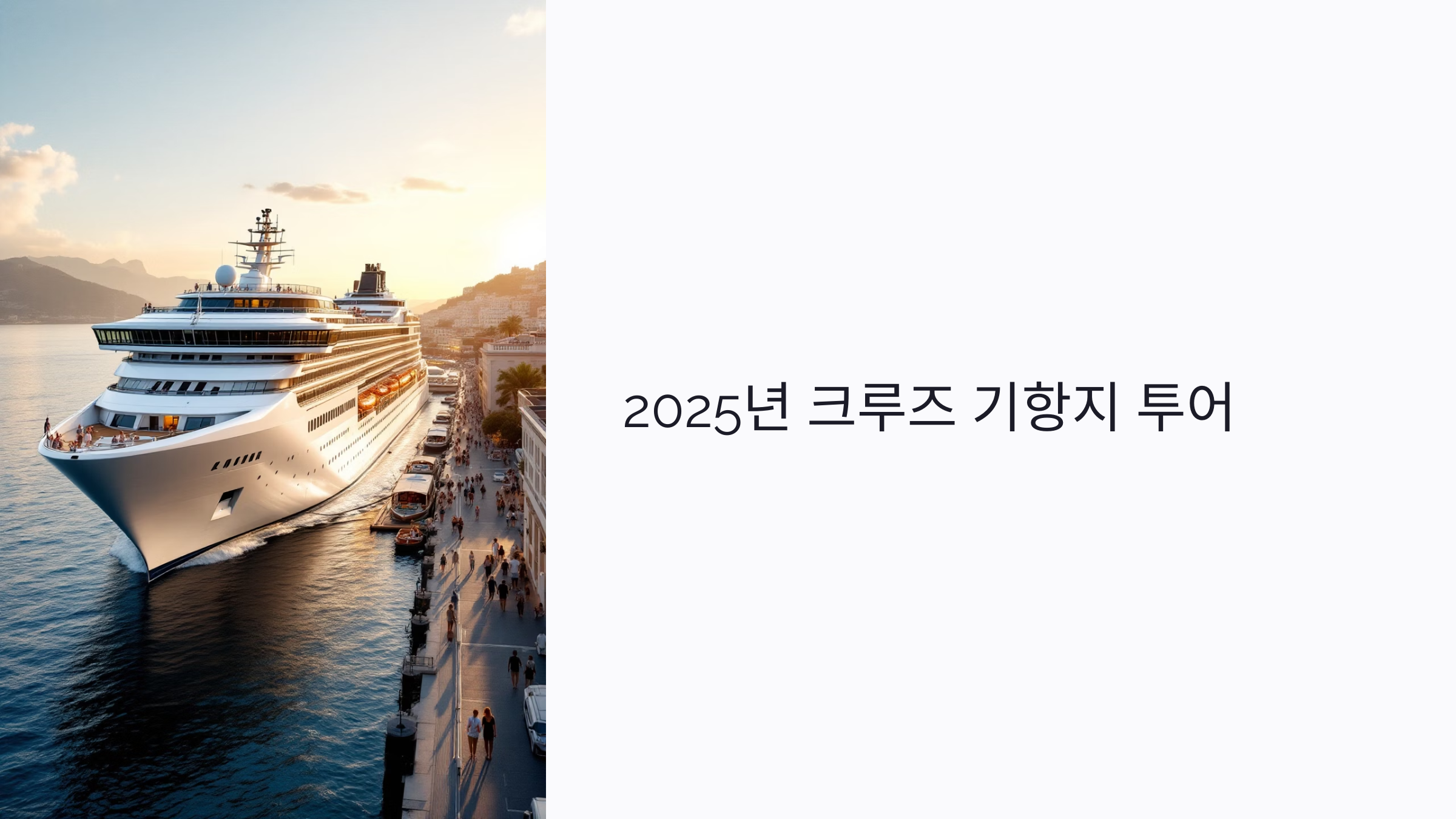 2025년 크루즈 기항지 투어 : 자유여행부터 단체투어까지