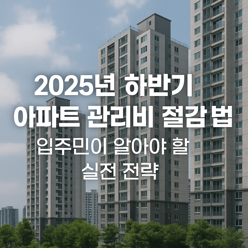 2025년 하반기 아파트 관리비 절감 방법