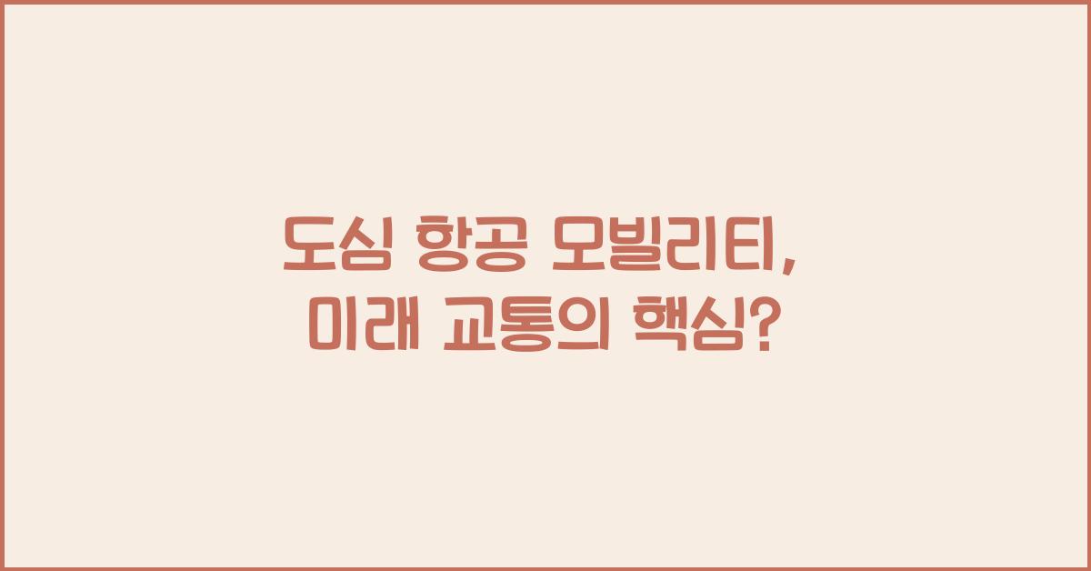 도심 항공 모빌리티