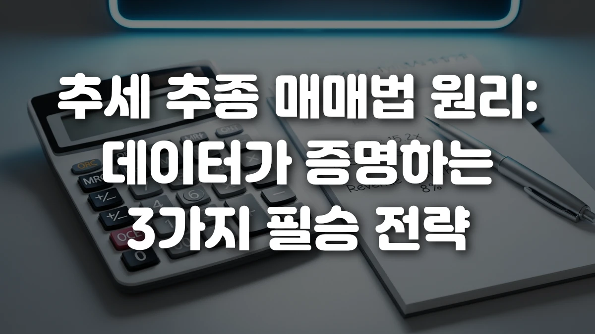 추세 추종 매매법 원리 데이터가 증명하는 3가지 필승 전략