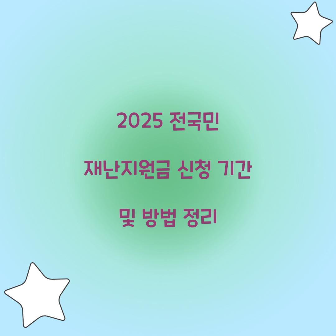 2025 전국민 재난지원금 신청