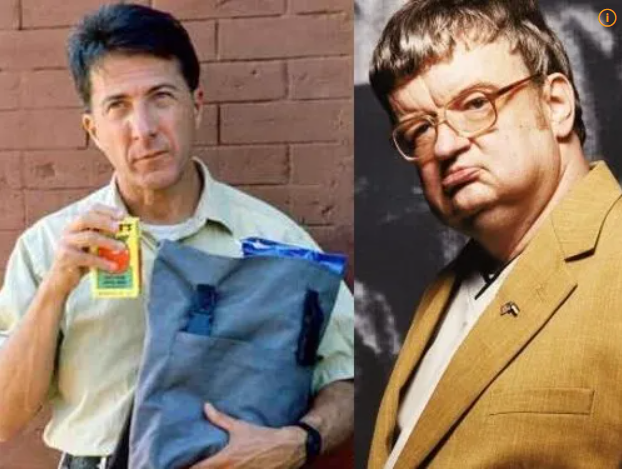 (좌)영화 레인맨의 더스틴 호프먼,(우)레인맨의 모티스 킴픽