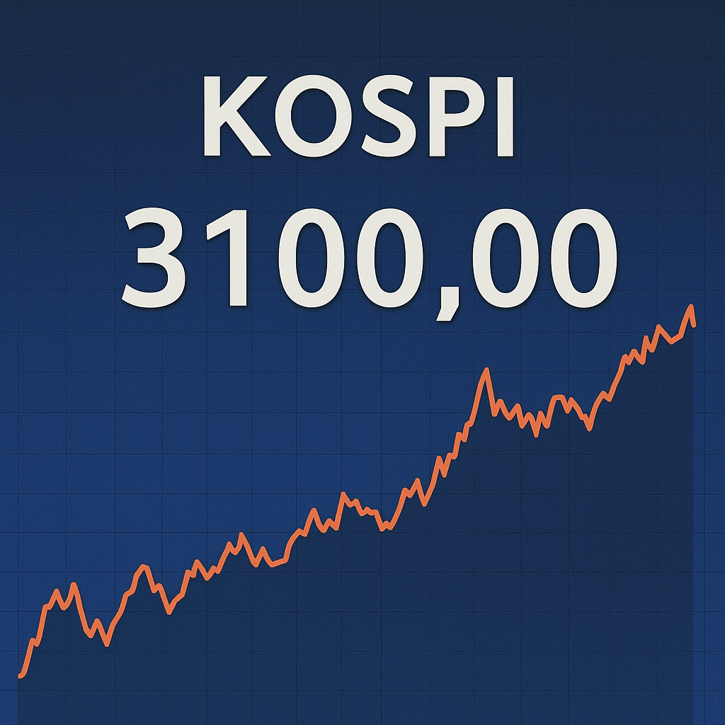 코스피 지수가 3100을 돌파한 모습