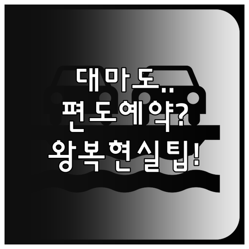대마도 배편 편도 예약 현실 정리 및..